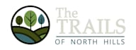 The logo for the Trails of North Hills features a green circle with three trees and the words "The Trails of North Hills" written in a serif font.