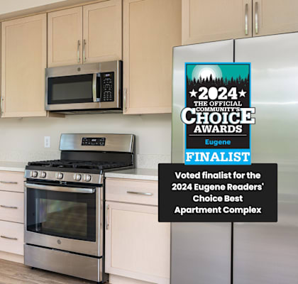 A kitchen with a sign that says 2024 Choice Awards Finalist.