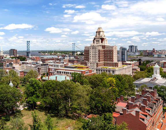 The Broderick city skyline