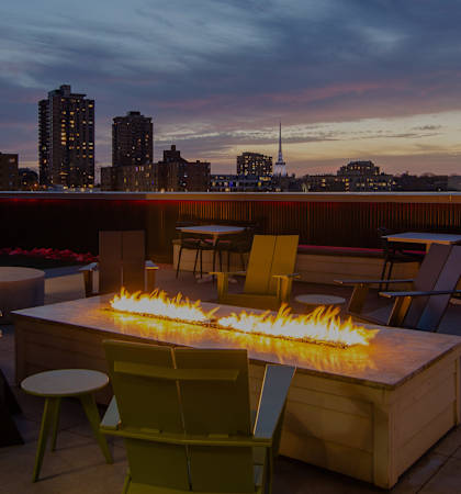 Fire pit at the sky lounge - Eitel Apartments