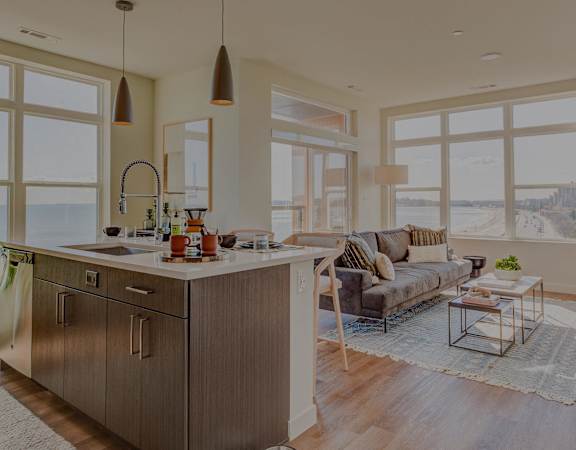 Open concept living space - BLVD at Revere Beach