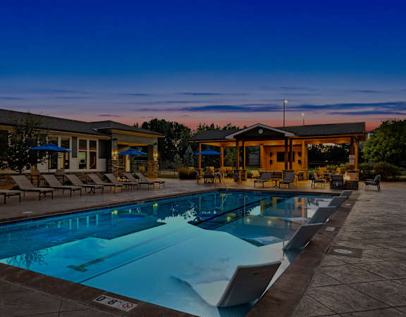 Heated saltwater resort-style pool with sun deck - Enclave at Cherry Creek