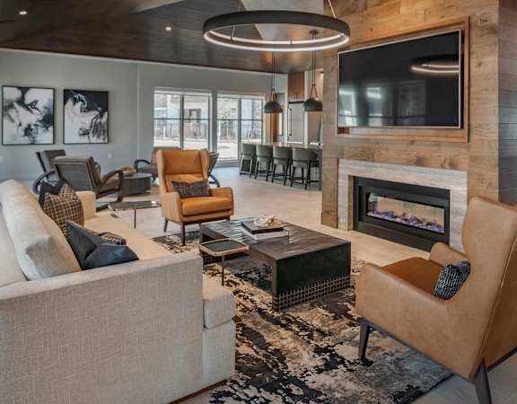 Resident clubhouse lounging area - Debbie Lane Flats