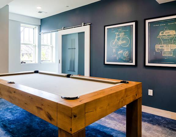 Billiards table in game room - Eitel Apartments