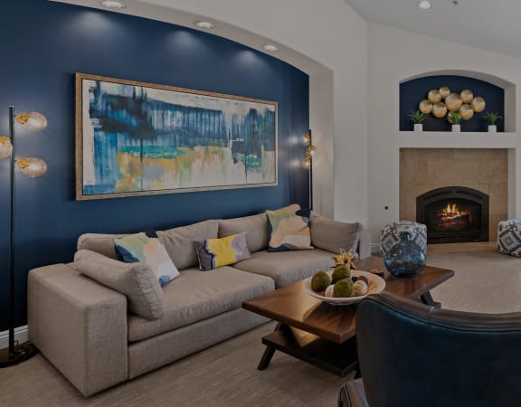 Barton Vineyard Apartments - Fireside lounge in resident clubhouse