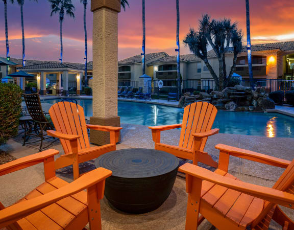 Poolside cabana with amble seating - Arrowhead Landing Apartments