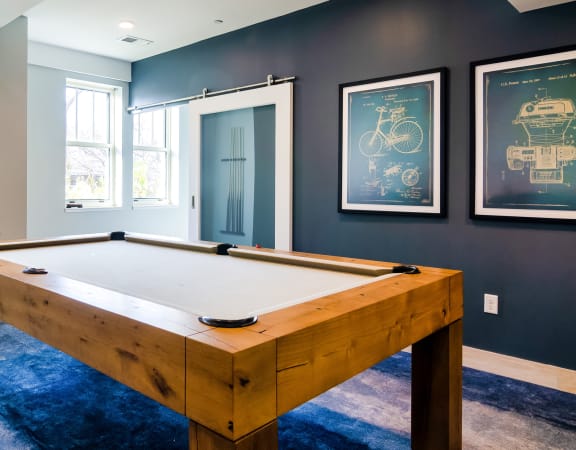 Billiards table in game room - Eitel Apartments