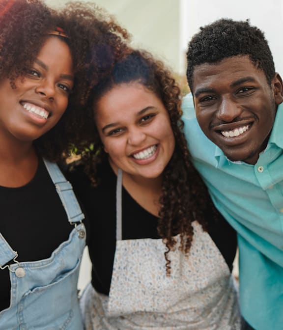 a group of people smiling and posing for a picture at Waldo Heights, Kansas City