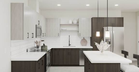 Kitchen with Cabinetry at Amara Luxury Apartments, Sacramento, 95834