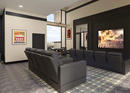 Theatre Room at Amara Luxury Apartments, Sacramento, California