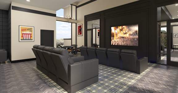 Theatre Room at Amara Luxury Apartments, Sacramento, California