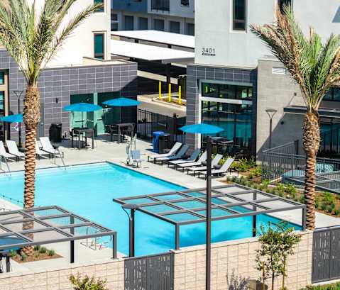 Pool With Relaxing Chairs at North Grove, California, 92501