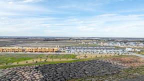an aerial view of a row of houses at Mihir Taylor, Texas