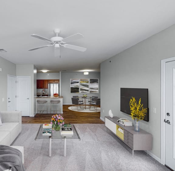 Living Room With Kitchen at Waterstone Landing, Perrysburg, Ohio