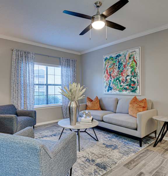 Modern Living Room at Carmel Creekside, Fort Worth, 76137