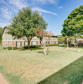 courtyard space with green grass and building exteriors at Arbors Of Cleburne, Texas