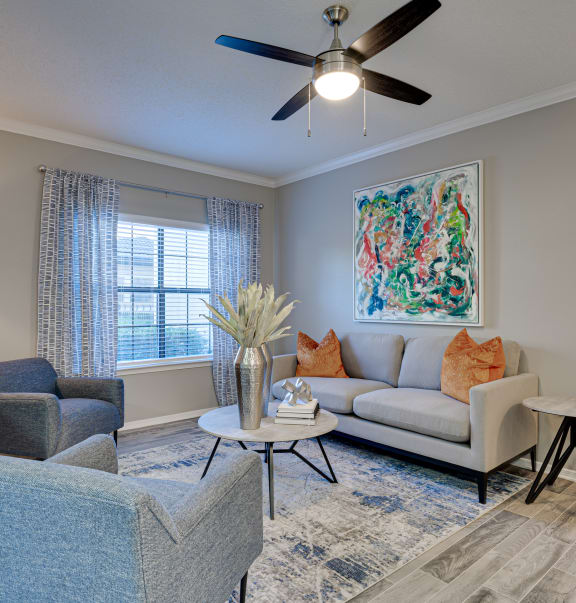 Modern Living Room at Carmel Creekside, Fort Worth, 76137