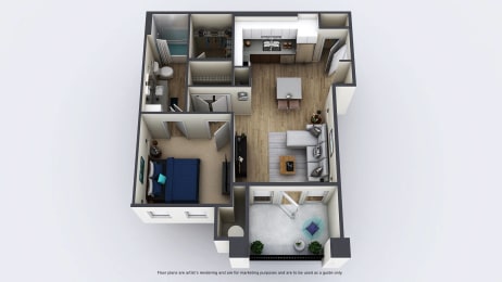Floor Plan  One Bedroom