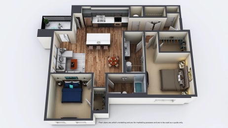 Floor Plan  Two Bedroom
