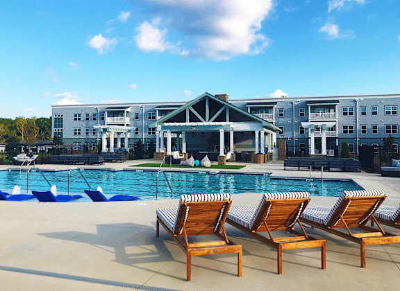 Clear blue pool at The Indigo at Cross Creek, Indian Land