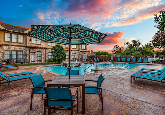 our apartments have a resort style pool and patio