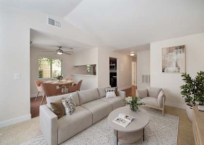 a living room with a couch and a coffee table at Folsom Ranch, California, 95630