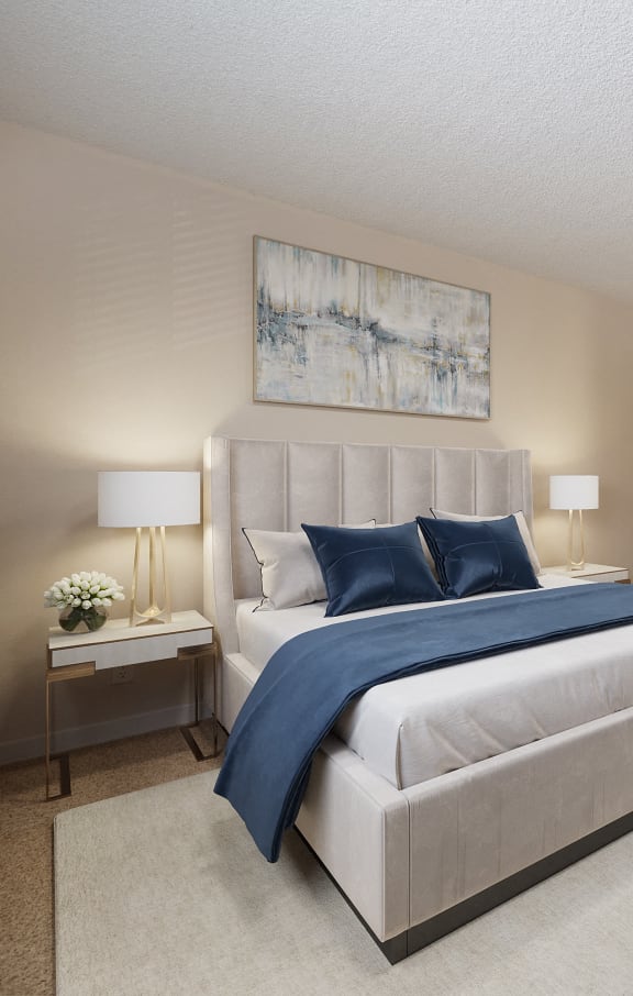 a bedroom with two beds and a desk with a chair