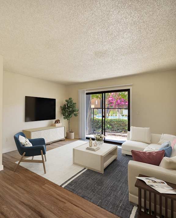 Living room at The Fountains of Fair Oaks in Fair Oaks, CA 95628