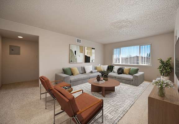 Contemporary Living Room at Asbury Place Apartments, California, 95864