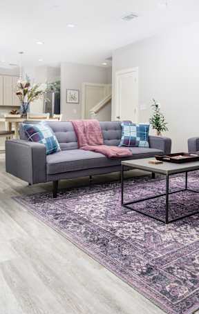 a living room with two couches and a coffee table at Mihir Taylor, Texas