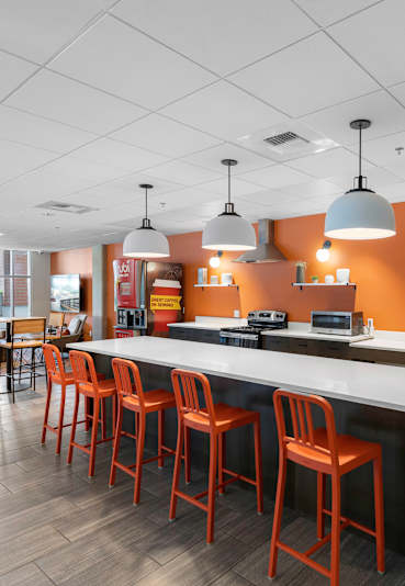 a kitchen and dining area at Sedona Apartments, Seattle, WA
