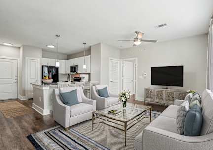 Living Room With Kitchen at Highline Urban Lofts, Cypress