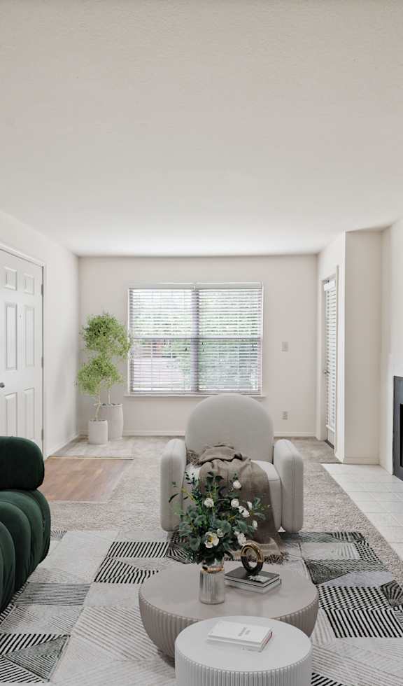 A bedroom with a bed, nightstand, and a painting on the wall.