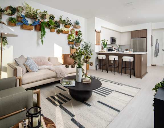 Modern Living Room at Trestle Apartments, Monrovia, California