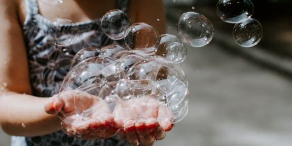kid with bubbles