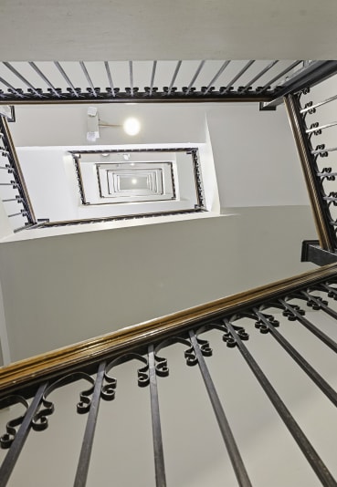 a view from the top of the stairs  at Charbern Apartment Homes, Seattle, 98122