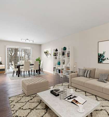 Modern Living Room at Shorebrooke Townhomes, Michigan