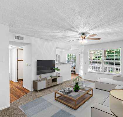 Pebble Beach Living Room at Stonebriar Apts