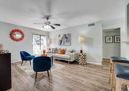 Living Room With Kitchen at Southern Oaks, Fort Worth, TX