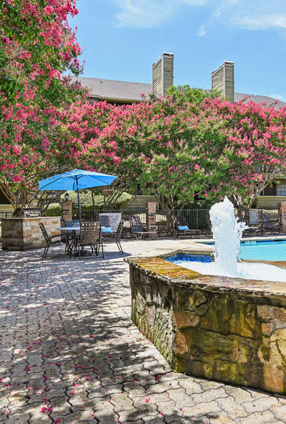 A pool area at The Glen, Lewisville, Texas