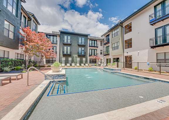 Outdoor Swimming Pool at The Barton Apartments, Texas