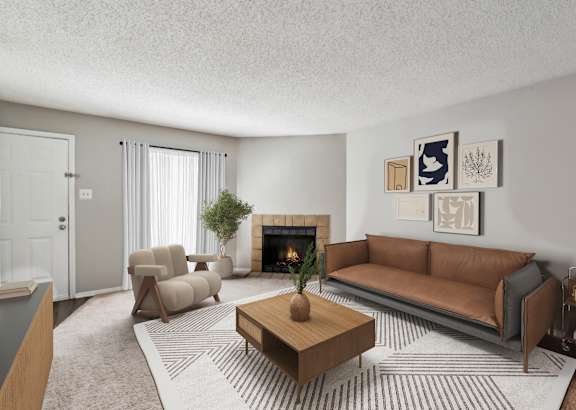 Fireplace Living Area at Chapel View, North Carolina, 27516