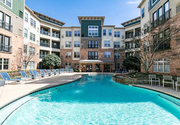 the swimming pool at the preserve at polk apartments ga