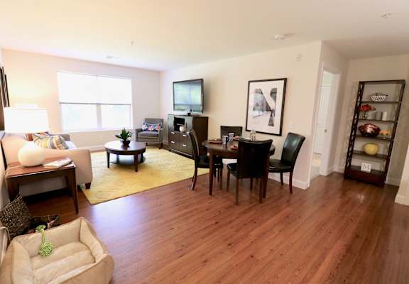 Living room apartment interior with furniture at Mallory Ridge, Bloomfield, 06002
