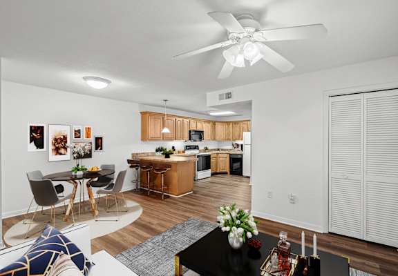 the enclave at homecoming terra vista living room and kitchen