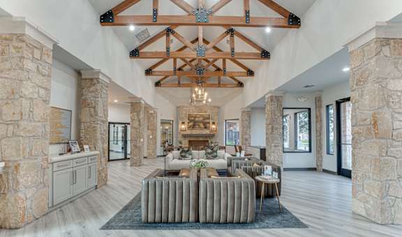 Clubhouse Lobby at Limestone Ranch Apartments, Texas