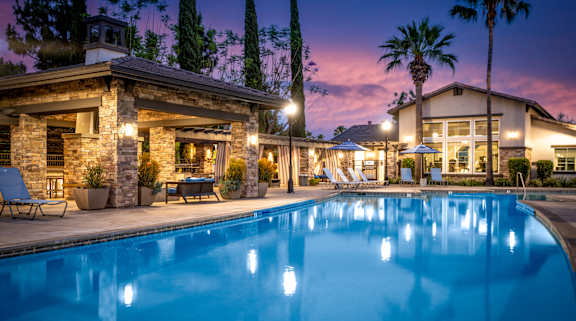 Crystal clear pool at The Grove Apartments, California, 91761