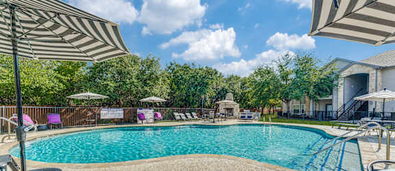 our apartments have a resort style pool and patio