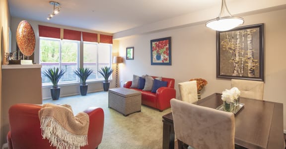 Comfy Living Room at Metropolitan Place Apartments Renton, WA