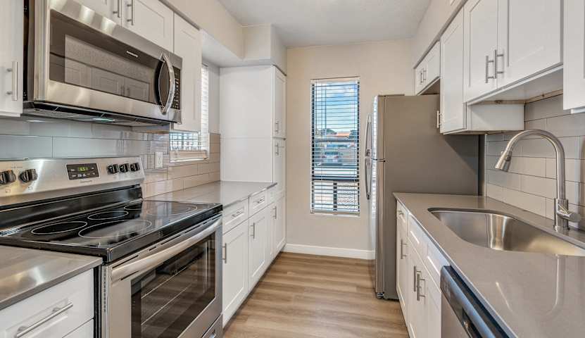 Apartment kitchen — representative home at The Selene.